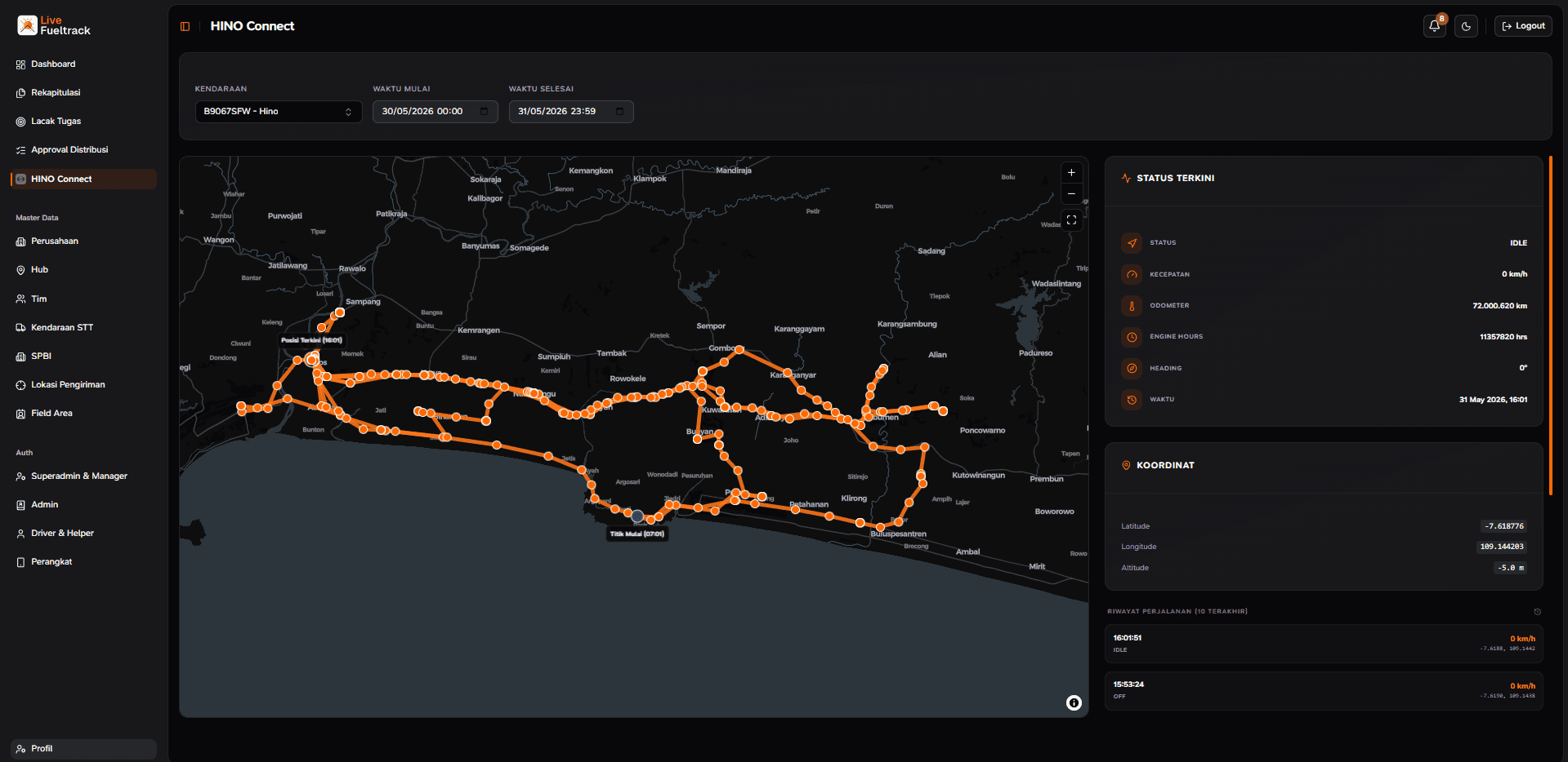 Live Fuel Track